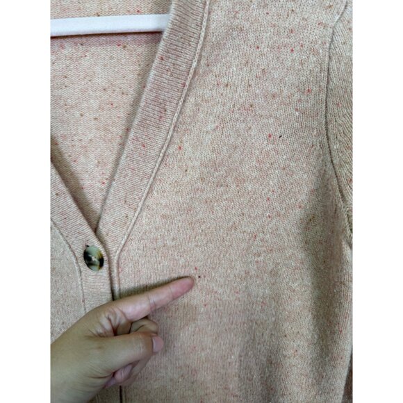 Madewell Merino Wool Donegal Maysfield Cardigan Sweater Peach Oversized M - Picture 6 of 15